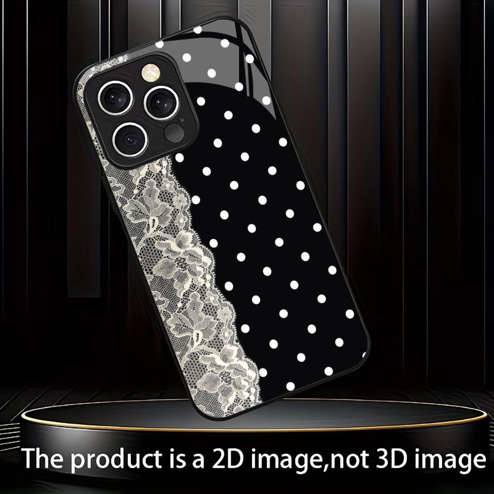 White Lace & Polka Dot phone case mobile phones for iphone 17 pro max cover Glass for iPhone 17 16 15 14 13 12 11pm Pro Plus
