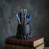 Lover Gift 3D Printed Dragon Egg Pencil Holder, Small Desk Pen Collectible Model Statue Multi-functional Stationery Makeup Brush Organizer for