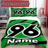 3-teiliges Bettbezug-Set (1 * Bettbezug + 2 * Kissenbezug, ohne Kern), Individuelles Namens-Hannover 96 Fußballmuster Bettwäsche-Set, Heim Schlafzimmer Dekor Geschenk