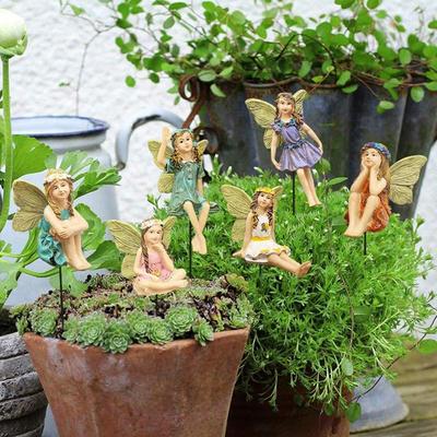 Fairy Garden - 6pcs Miniature Fairies Figurines Accessories for Outdoor Decor