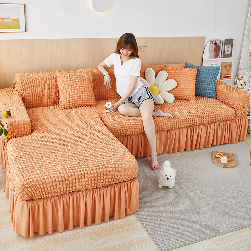 

Чехол для дивана из жатого хлопка, эластичный универсальный чехол для дивана, подушка для дивана, универсальный коврик Four Seasons 90-140CM