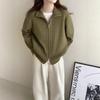 Autumn and Winter New Double Zipper Sweater Jacket Women's Thick Stand-up Collar Casual Design Short Knitted Cardigan Women