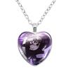 Game Forsaken Azure Anime Azure x Two Time Fanart Funny MeMe Glass Heart Shape Pendant Necklace Jewelry Charm  Collect Gift