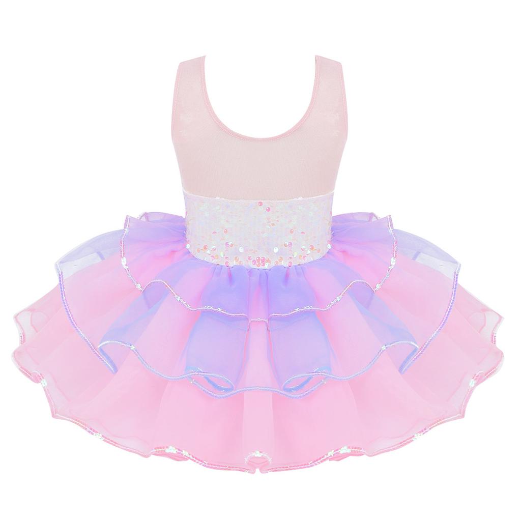 Kinderen Meisjes Pailletten Mouwloos Ballet Dans Jurk Tutu Rok Leotard Ballerina Danskleding Kostuums