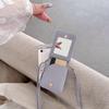 Crossbody Card Solt Ring Holder Flip Mirror Magnetic Wallet Leather Case For iPhone 17 Pro Max 16 Plus 15 14 13 12 Lanyard Cover