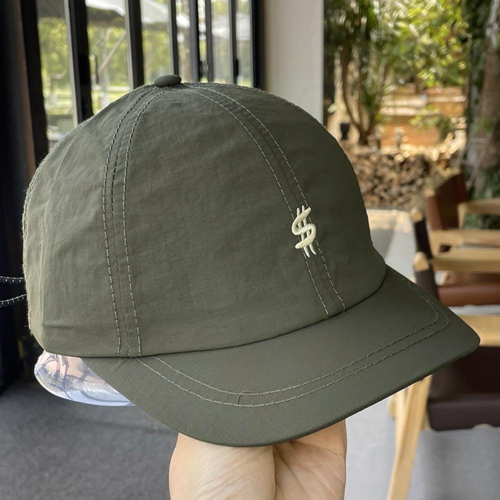Quick-Dry Embroidered Mesh Short Brim Cap Vintage Style Unisex Fashion Hat for Running Outdoor Activities Fast Drying