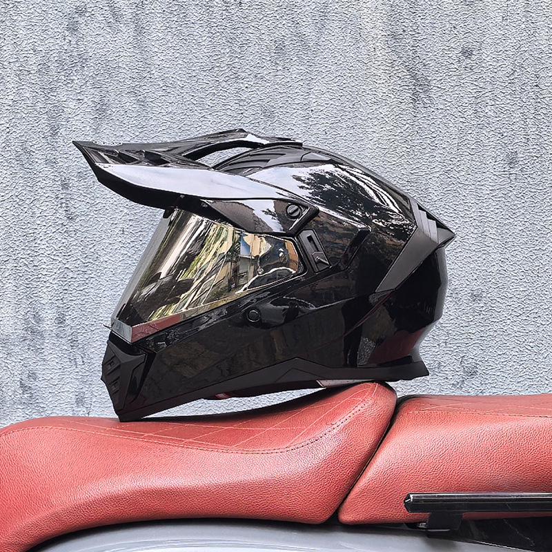 Unisex Motorcycle Rally Helmet with Single Visor for Road and Off-Road Long Distance Travel