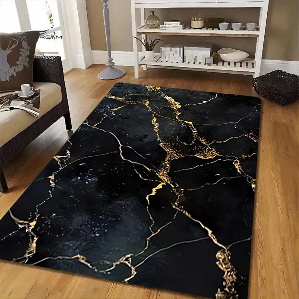 Marble Texture Background Pattern Decoration,Carpet,Living Room,Bedroom, Non-slip,Square rug