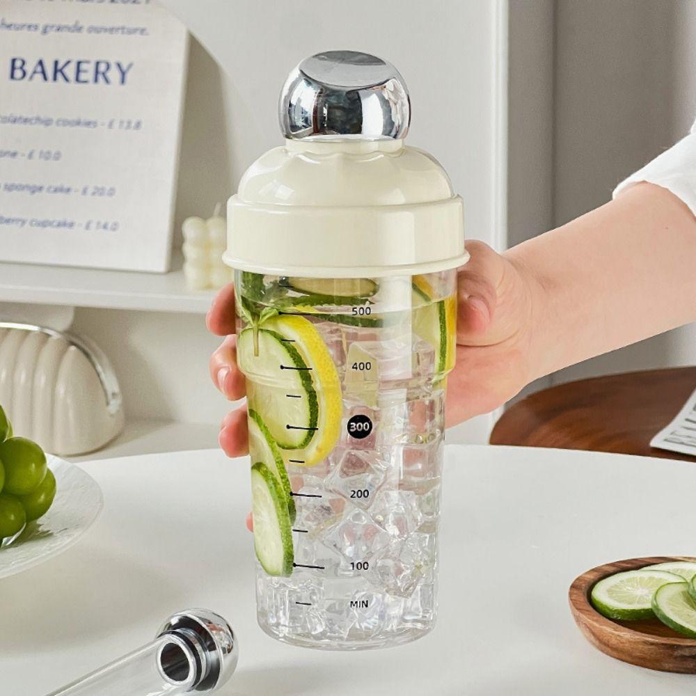 600ML Cocktail Mixer Cup Portable Shake Cup Muddler Set Drink Hand-Shake Mixer  Milk Tea Shop