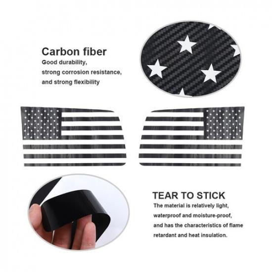 For Dodge Nitro 2007-2012 USA Flag Carbon Fiber Rear Window Sticker Decal Trim