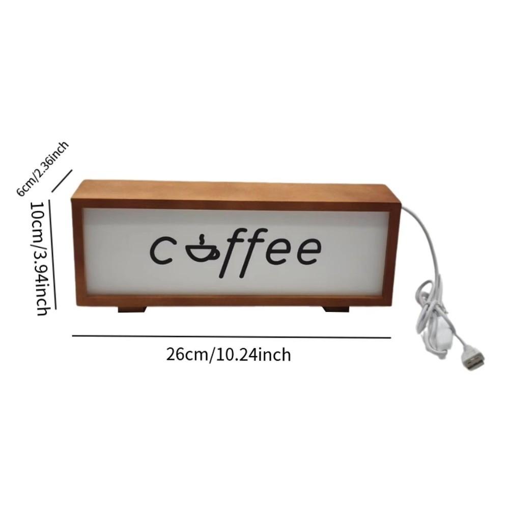 New LED Mood Desktop Light Coffee Wooden Atmosphere Light USB Table Lamp Birthday Gift