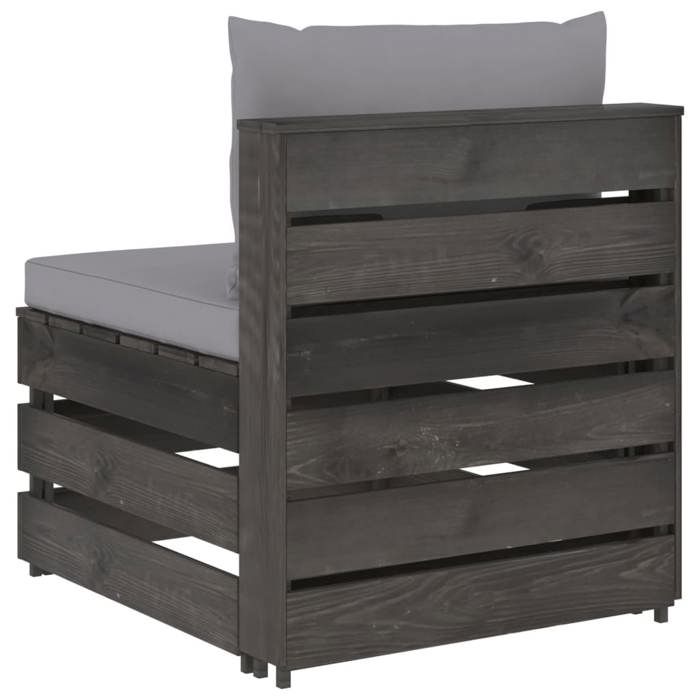 VidaXL Canapé d'Angle Sectionnel avec Coussins Canapé d'Angle de Jardin Canapé de Terrasse Meuble de Patio Extérieur Bois 3068121