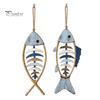 Wooden Decorative Pendant Fish Wall Hanging With/Without LED Light, Nautical Decor, Coastal Theme Fishbone Durable Fine Craftsmanship Decor