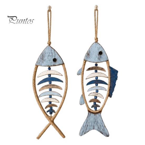 Wooden Decorative Pendant Fish Wall Hanging With/Without LED Light, Nautical Decor, Coastal Theme Fishbone Durable Fine Craftsmanship Decor