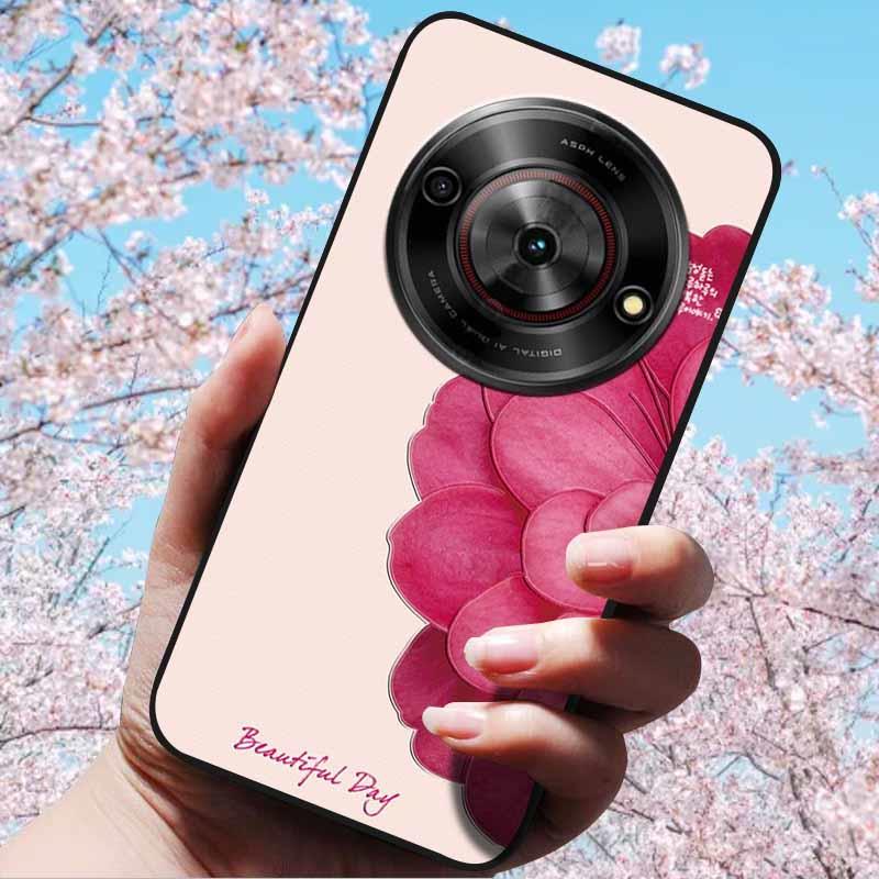 For ZTE Blade A75 5G 6.6" Cases 3D Relief Flower Soft Silicone Luxury Cover for ZTE Blade A75 5G 3D Phone Cases ZTE Blade Z2357N