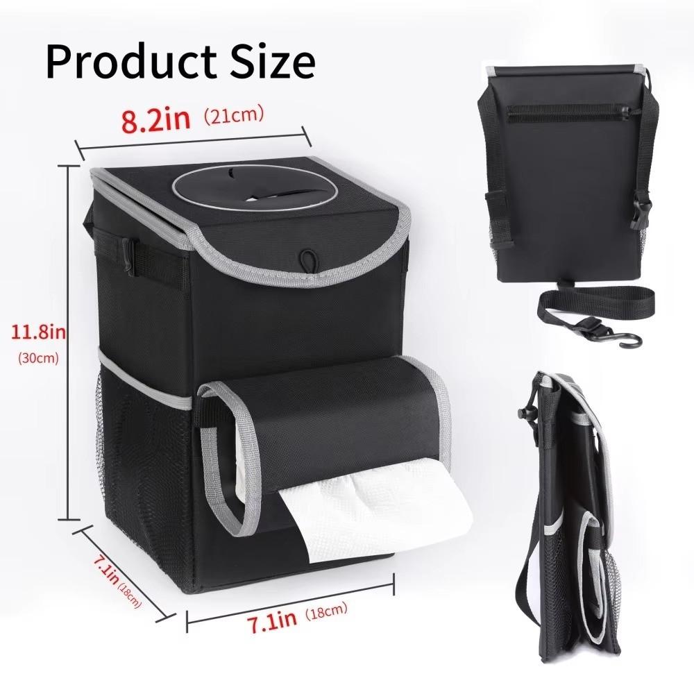 Leakproof Car Garbage Can Foldable Vehicle Waste Management Car Interior Accessories