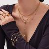 New Zirconia Hexagram Y-Layer Necklace & Bracelet Set - Stainless Steel Luxury European & American Fashion Jewelry