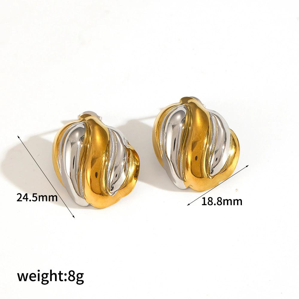 Boucles d'oreilles géométriques modernes en acier inoxydable pour femmes avec surface plaquée et look élégant