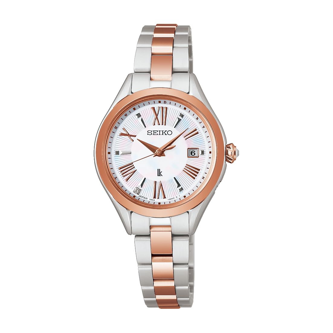 

LUKIA Grow SSQW096 Solar Radio Full Auto Calendar Silver Pink Crystal Glass Pure Titanium Case Band [Seiko Watch] Ladies Watch, Powered, Controlled,