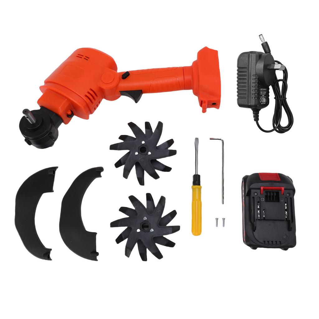 Cordless Tiller Cultivator Battery Powered Garden Cultivator Mini Tiller for Weeding Battery Charger