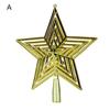Xmas Tree Topper Plastic Hollowed-Out Sparkling Star Festival Party DIY Decoration Accessories Top Pentagram Christmas Decoration Holiday Supplies