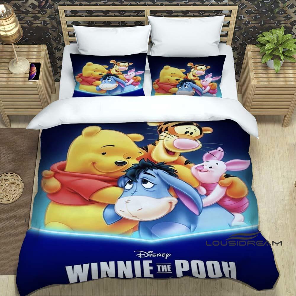 Pooh Bear Cartoon-themed Bedding Sets, Including Single, Double, King, and Queen-size Beds, Bedding Sets, and Adult Bedroom Duve