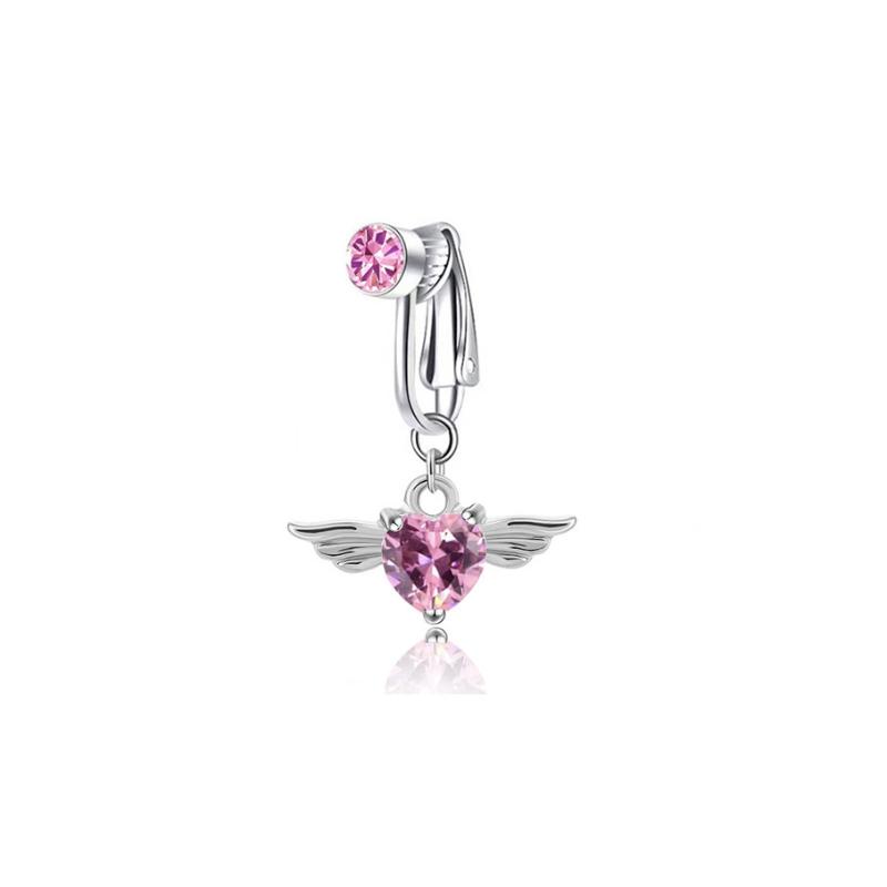 

Fashion Clip On Belly Button Ring Heart Bow Piercing Jewelry Fake Belly Piercing Fake Belly Rings Navel Clip Body Jewelry A1
