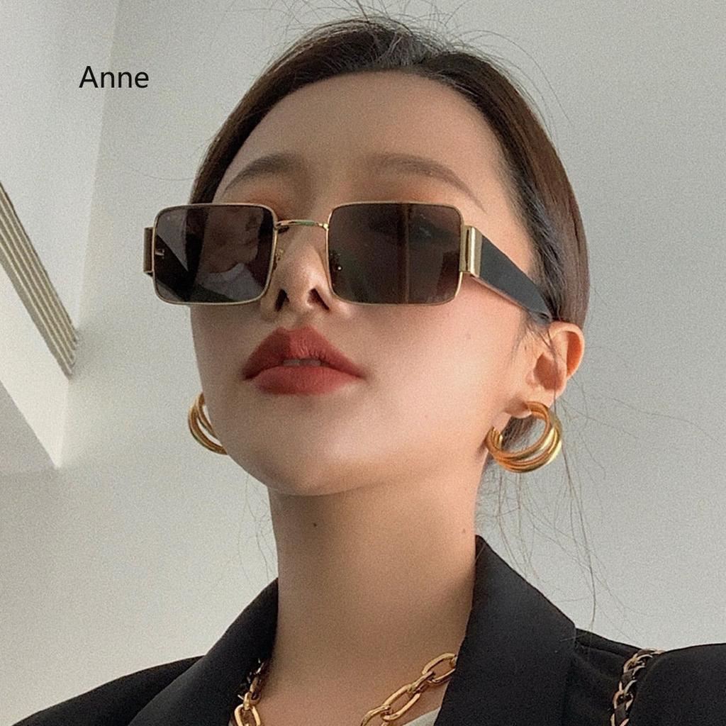 Vintage INS Fashion Sunglasses Unisex  Designer Retro Rectangle Colorful Square Eyewear for Men And Women