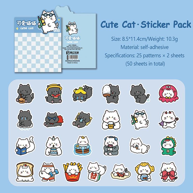 

50 листов милых мультяшных наклеек в виде кошки-капибары особой формы, водонепроницаемые наклейки на чехол для телефона, граффити-наклейки, наклейки для самостоятельного украшения A1