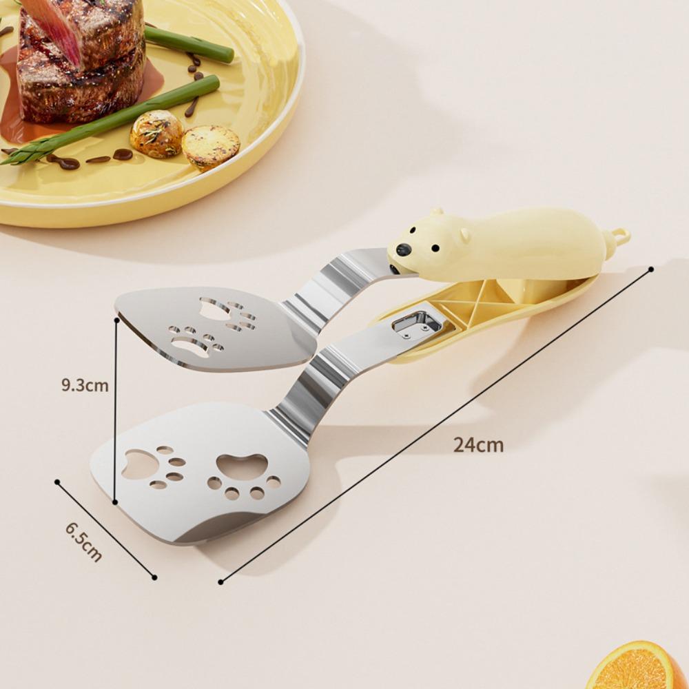 

New Stainless Steel Steak Clamps Clip Design Multifunctional BBQ Tongs Cartoon Fish Frying Tongs Kitchen Barbecue жовтий