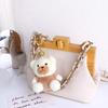 Purse Accessories Milk Tea Color Plush Dog Keychain Plush Bunny Keyring Plush Doll Plush Pendant