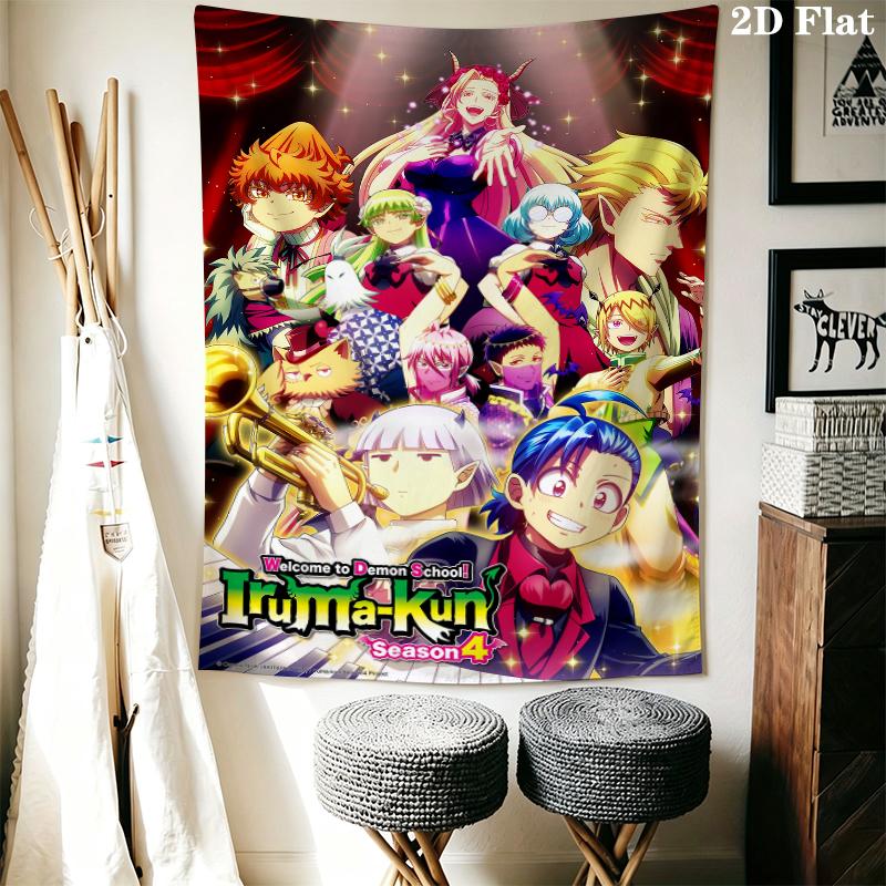Iruma Kun Wall Tapestry Aesthetic Wall Hanging Printed Fabric Blanket Decorative Tapestries for Bedroom Living Room Home Decor