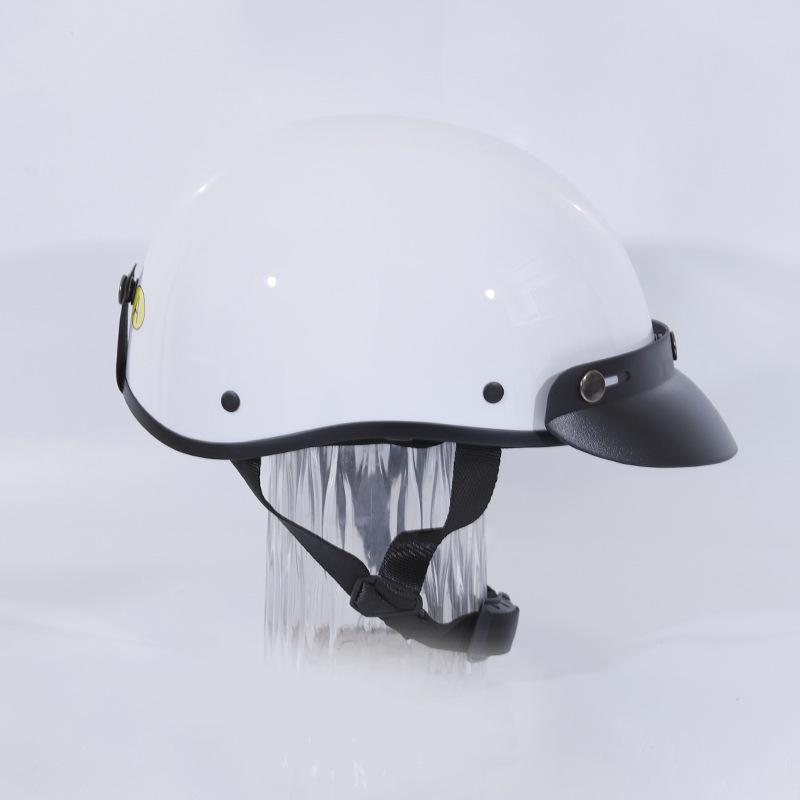 Retro Harley Electric Bike Helmet: Universal Safety Helmet for All-Season Riding C-001 глянцевый белый