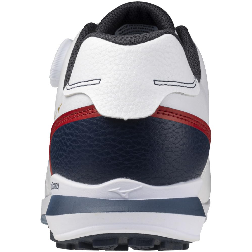 Mizuno Nexlite Energy Boa Golf Shoes, Lightweight, Wide Grip, Waterproof, White and Navy, Size 26.5 cm, 4E