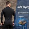 Men's High-Collar Basketball Training Tights - Long Sleeve, Plus Velvet, Warm, High Elastic, Quick-Drying.