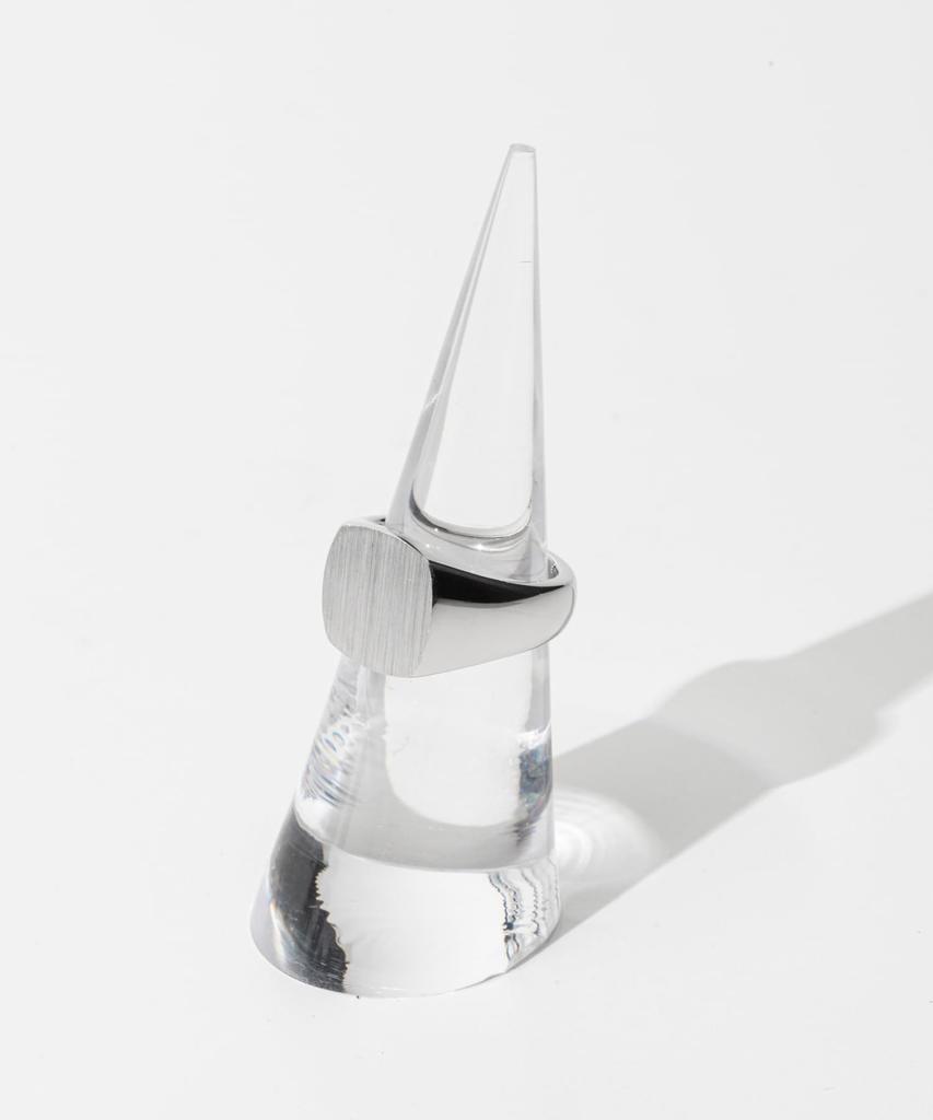 Tom Wood Kay Ring Satin Ring Recycled Sterling Silver 925 Recycled White Rhodium Brand 52 Japanese Size 12 100568, / Plated, Silver, Size /