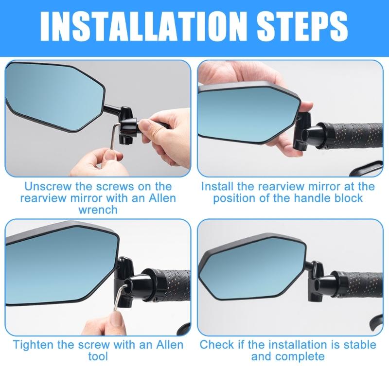 Bicycles 360 Degree Rotatable Handlebars Rearview Reflector Safety Mirror Adjustable Handlebar Bikes Rear View Mirror