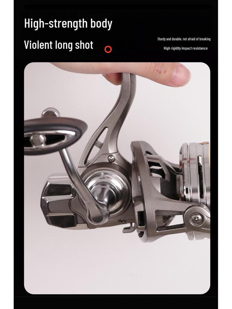 Long Cast Big Game Spinning Reel with Metal Spool & Zero Gap Anchor Rod Fishing Reel