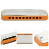 Blues Harmonica 10 Holes Mouthorgan G Key Stainless Steel ABS Resin Wind InstrumentOrange