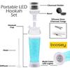 Portable Hookah Cup Set with LED Light and Shisha Accessories Acrylic Hookah Shisha Pipe Easy To Carry for Home Cars and Parties