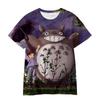 3D Hayao Miyazaki Cartoon Totoro Pattern Printed Casual Short Sleeved Children's Boy T-shirts - Soft Medium Stretch Fabric Summer Relaxed Fit Clothing