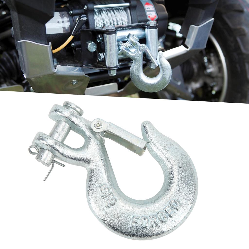 Cârlig cu clemă și siguranță 5/16 inch Oțel carbon rezistent Cârlig de tractare pentru remorcă Troliu