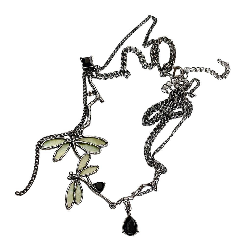 Dragonflys Charm Necklace Unique Clavicle Chain Adjustable Length Neckchain Fashion Choker Accessory for Trendsetters