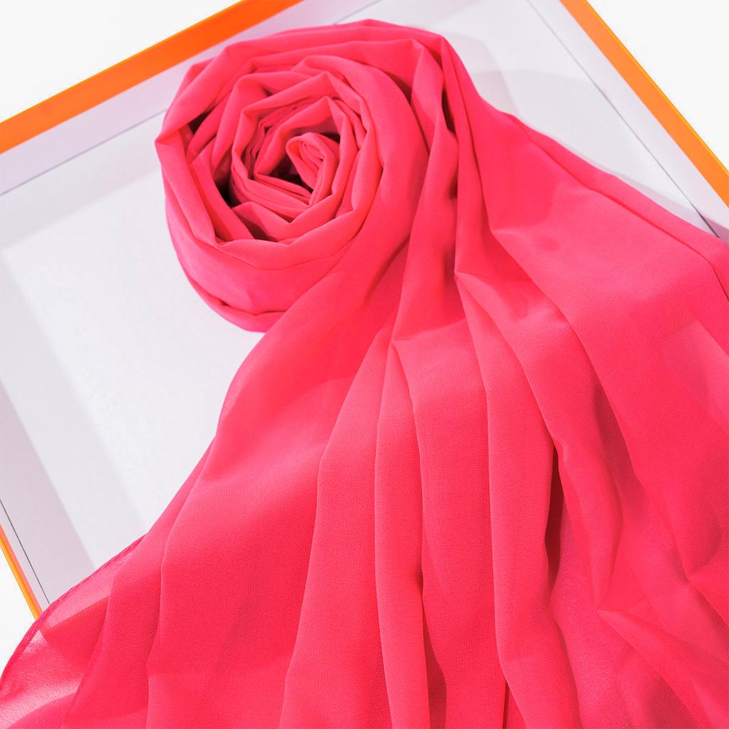 Solid Color Chiffon Scarf Breathable Simple Casual Shawl Hijab Windproof Sunscreen Head Wrap for Women Women Abaya Accessories