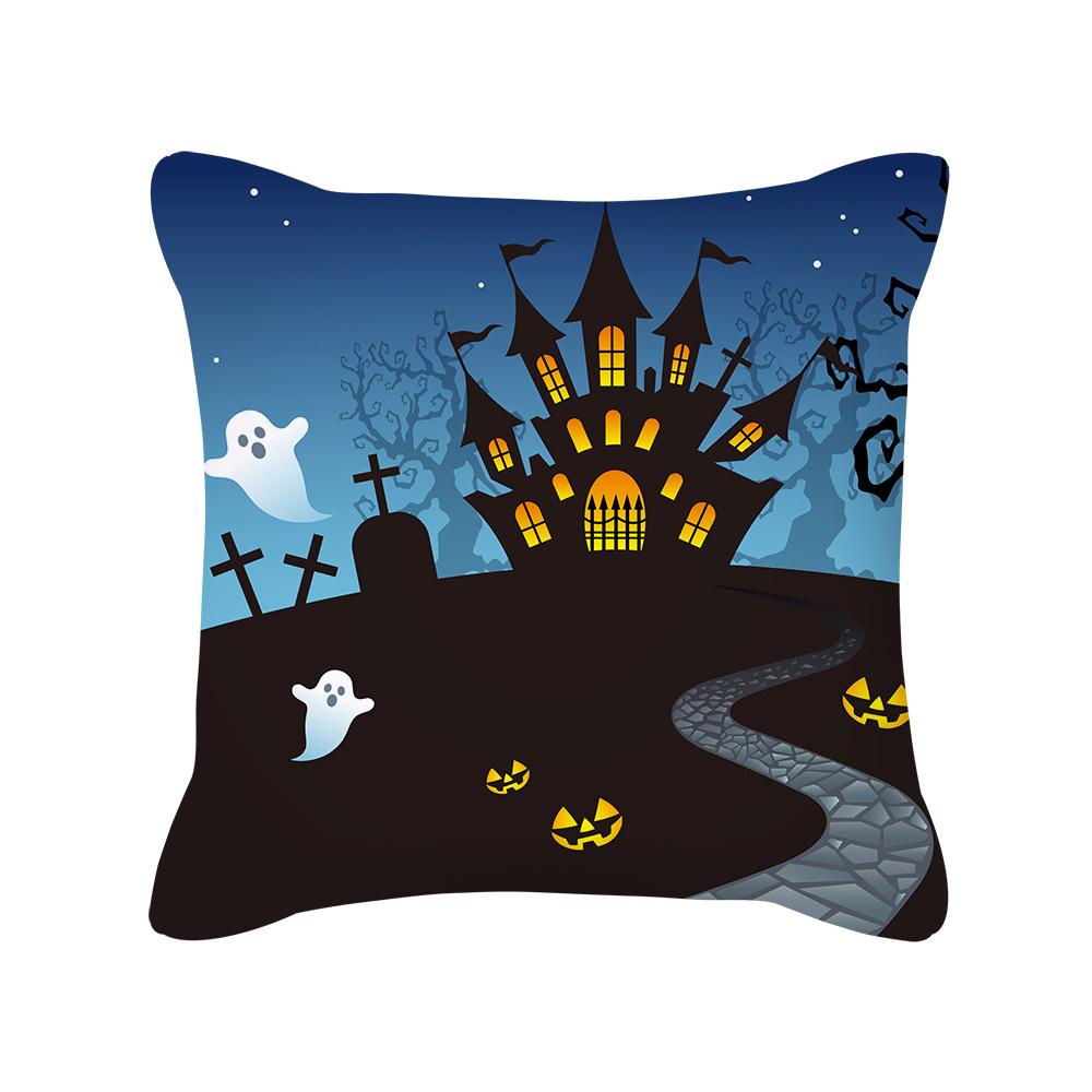 

Peach Skin Pillow Cover Halloween Day Home Sofa Cushion Cover Office Supplies 45 * 45cm