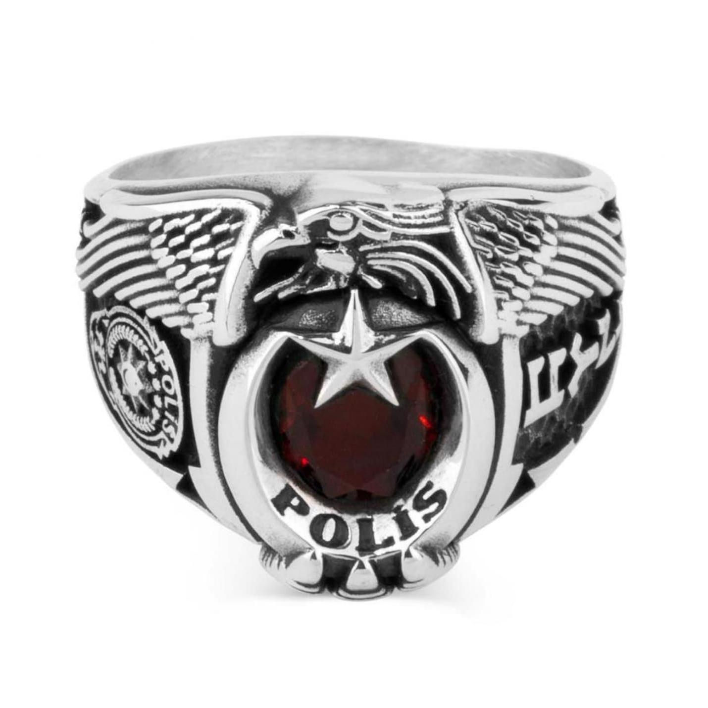 

Одиночная Голова Орла Гоктюрк Турецкая Письменная Женщина Полицейское Кольцо