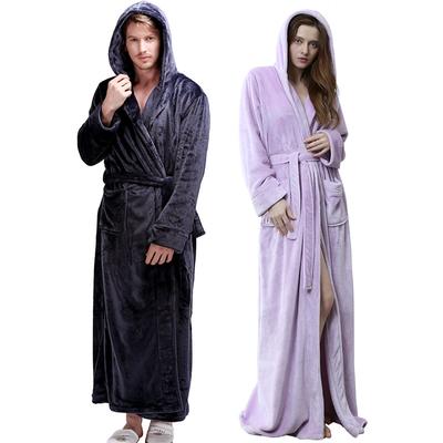 Flanell Bademantel Kimono Bademantel Morgenmantel Liebhaber Nachtwäsche Sexy Nachtwäsche Dick Warm Winter Männer Hauskleidung Frauen Lounge Nachthemd