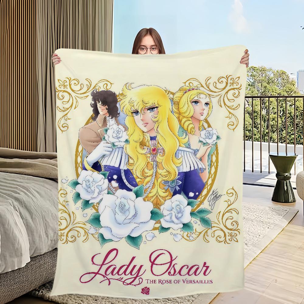 manga anime Flannel warm soft plush blanket Rose of V-Versailles sofa living room hogar Lady O-Oscar bedroom travel gift home