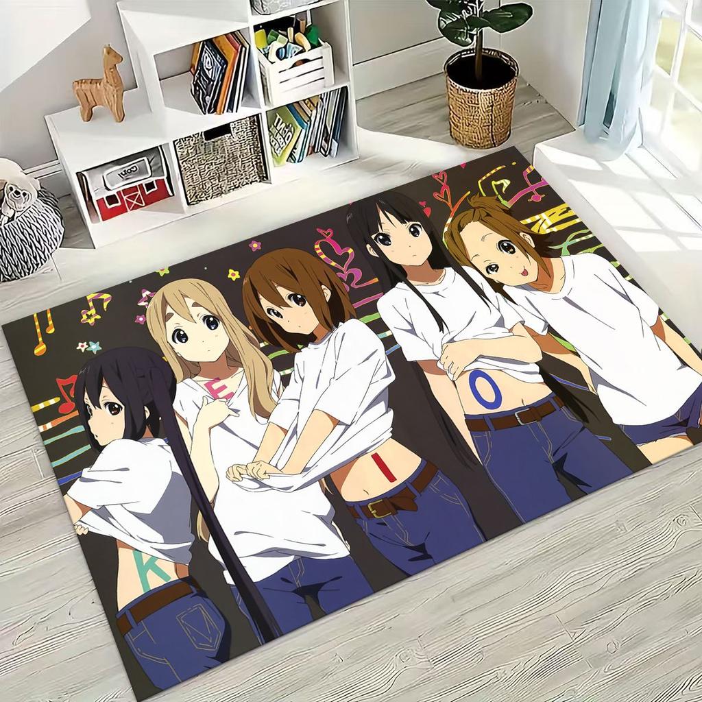 Anime K-ON Kawaii Girl Hirasawa Yui Music Cartoon Rug for Bedroom Living Room Sofa Home Doormat Decor,Kids Non-slip Floor Mat