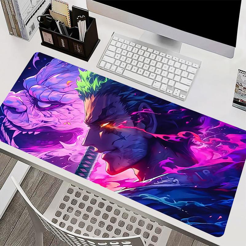 Mouse Pad Large Extended Gaming Mousepad Non Slip Carpet OOne PPiece Zoro Japanese Samurai Table Mat Rubber Computer Mousepad